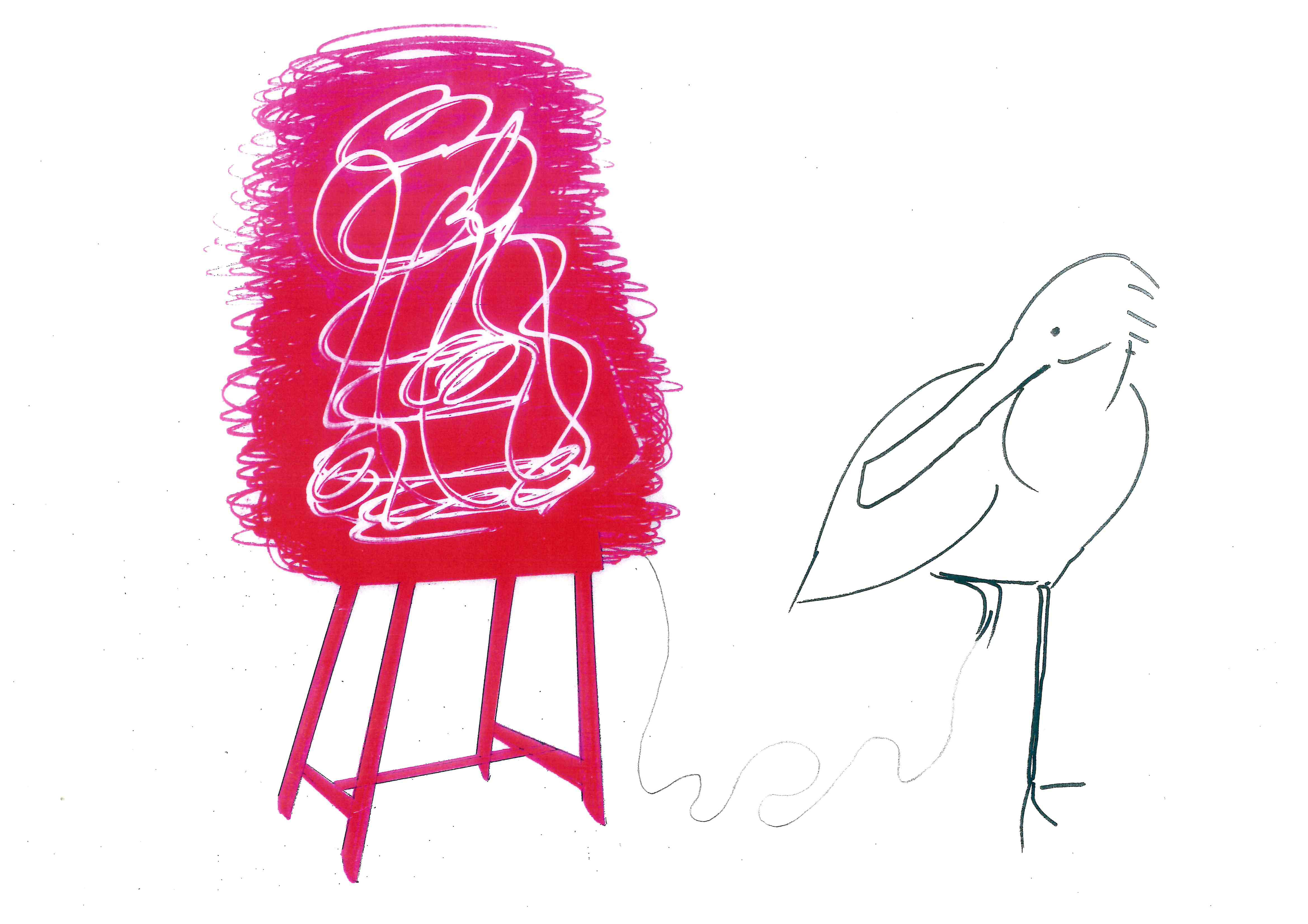 足に紐が絡みついた鷺